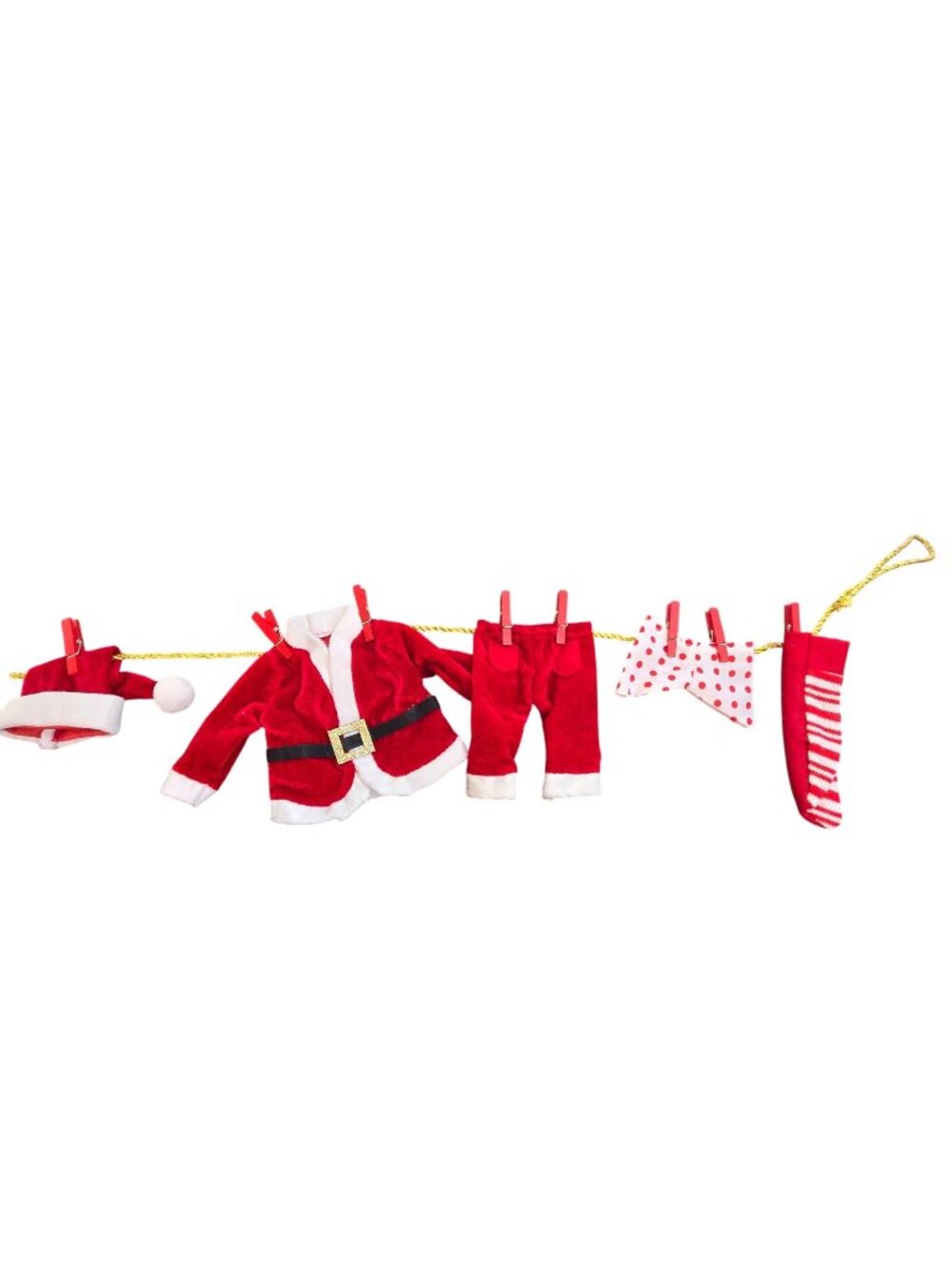 Santa's Laundry Clothesline Christmas Cloth Garland Decoration 72"